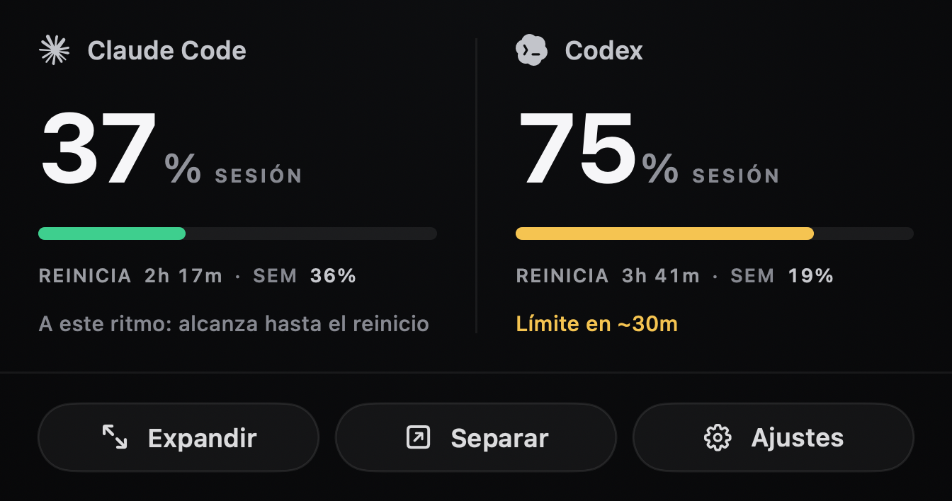 Vista compacta nativa de ResetPls