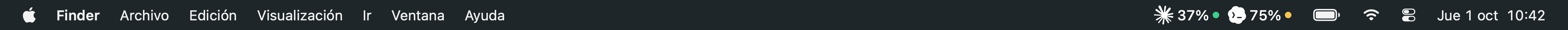 Barra de menú estándar de macOS con ResetPls